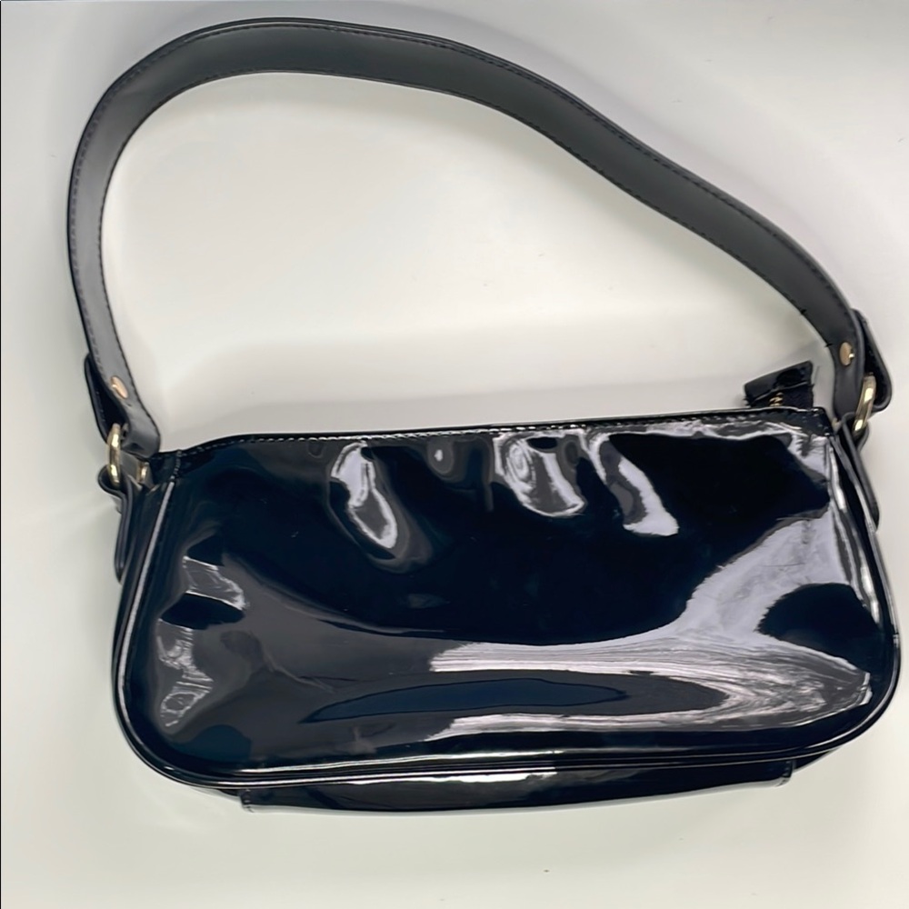 Black Patent Leather Shoulder Bag